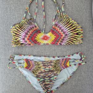 SOLD🚫Pilyq Multicolor Kaleidoscope Strappy Bikini Set